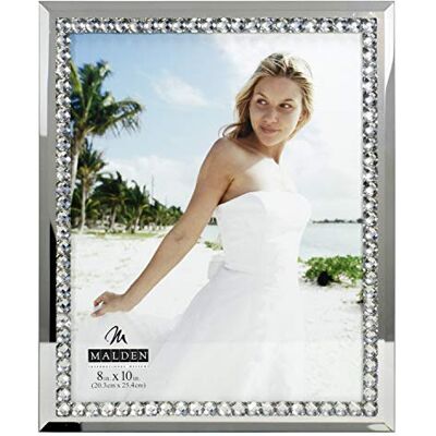 Malden International Designs Brilliance Jewel Mirror Picture Frame, 8x10, Mirrored Malden International Designs Brilliance Jewel Mirror Picture Frame, 8x10, Mirrored