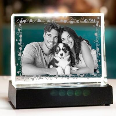 contento Glasfoto mit eigenen Bild und Herz-Rahmen, freigestellten Persönliches Fotokristall Kristall als individuelles Geschenk für Valentinstag, Geburtstag, Muttertag Maße, 10,5 x 8 x 3 cm contento Glasfoto mit eigenen Bild und Herz-Rahmen, freigestellten Persönliches Fotokristall Kristall als individuelles Geschenk für Valentinstag, Geburtstag, Muttertag Maße, 10,5 x 8 x 3 cm