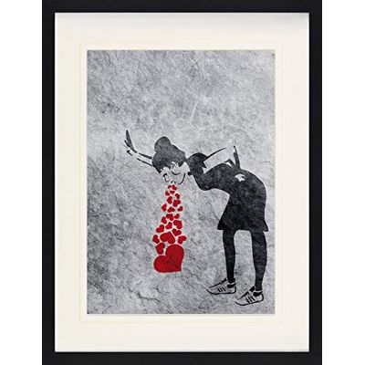 1art1 Streetart Poster Lovesick Girl, Banksy Gerahmtes Bild Mit Edlem Passepartout Wand-Bilder Im Bilderrahmen 80x60 cm 1art1 Streetart Poster Lovesick Girl, Banksy Gerahmtes Bild Mit Edlem Passepartout Wand-Bilder Im Bilderrahmen 80x60 cm