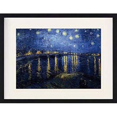 1art1 Vincent Van Gogh Poster Sternennacht Über Der Rhône, 1888 Gerahmtes Bild Mit Edlem Passepartout Wand-Bilder Im Bilderrahmen 80x60 cm 1art1 Vincent Van Gogh Poster Sternennacht Über Der Rhône, 1888 Gerahmtes Bild Mit Edlem Passepartout Wand-Bilder Im Bilderrahmen 80x60 cm