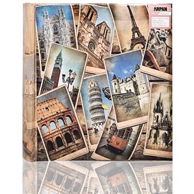 ARPAN 10 x 15 cm Vintage Collage-UK-European Travel Memo Album für 200 Fotos, 10 x 15 cm, Mehrfarbig ARPAN 10 x 15 cm Vintage Collage-UK-European Travel Memo Album für 200 Fotos, 10 x 15 cm, Mehrfarbig