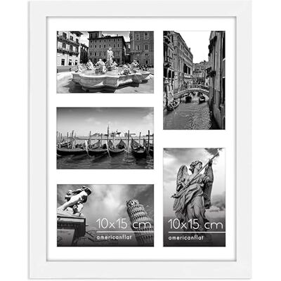 Americanflat Bilderrahmen Collage 10x15 cm Weiß Bilderrahmen 28x36 cm mit Passepartout für Fünf 15x10 cm Fotos Fotorahmen für Mehrere Bilder der Familie Verbundholz mit Bruchsicherem Glas Americanflat Bilderrahmen Collage 10x15 cm Weiß Bilderrahmen 28x36 cm mit Passepartout für Fünf 15x10 cm Fotos Fotorahmen für Mehrere Bilder der Familie Verbundholz mit Bruchsicherem Glas