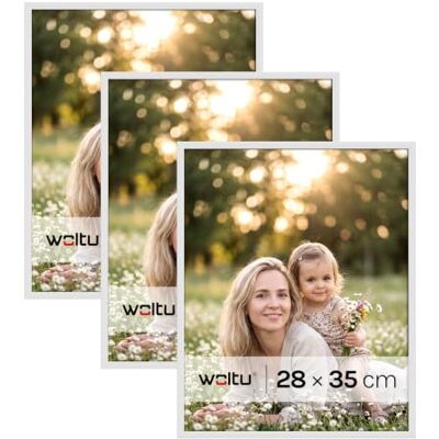 WOLTU Bilderrahmen 28x35, 3er set, Kunststoff Fotorahmen mit Passepartout Weiß, Posterrahmen New Lifestyle für Poster, Fotos, bruchsichere PS-Platte, aufhängbar u. aufstellbar, Collage-Wanddeko WOLTU Bilderrahmen 28x35, 3er set, Kunststoff Fotorahmen mit Passepartout Weiß, Posterrahmen New Lifestyle für Poster, Fotos, bruchsichere PS-Platte, aufhängbar u. aufstellbar, Collage-Wanddeko