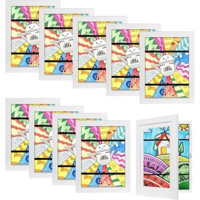 EUGAD Bilderrahmen kinderzeichnungen A4, 10er set, Weiß, Weiß, 2cm Tiefe,MDF, PS-Scheibe, Aufhängen&Hinstellen, DIY Geschenk für, Wohn/Schlaf/Babyzimmer, Kinderzeichnungen Shadow Box EUGAD Bilderrahmen kinderzeichnungen A4, 10er set, Weiß, Weiß, 2cm Tiefe,MDF, PS-Scheibe, Aufhängen&Hinstellen, DIY Geschenk für, Wohn/Schlaf/Babyzimmer, Kinderzeichnungen Shadow Box