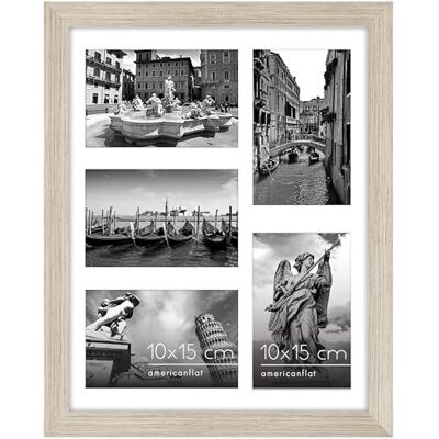 Americanflat Bilderrahmen Collage 10x15 cm Treibholz Bilderrahmen 28x36 cm mit Passepartout für Fünf 15x10 cm Fotos Fotorahmen für Mehrere Bilder der Familie Verbundholz mit Bruchsicherem Glas Americanflat Bilderrahmen Collage 10x15 cm Treibholz Bilderrahmen 28x36 cm mit Passepartout für Fünf 15x10 cm Fotos Fotorahmen für Mehrere Bilder der Familie Verbundholz mit Bruchsicherem Glas