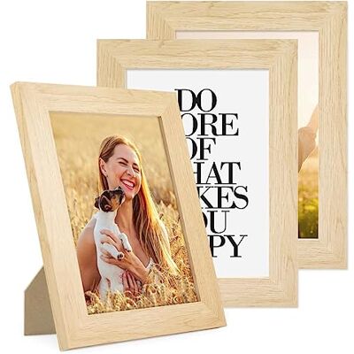 PHOTOLINI 3er Bilderrahmen 13x18 Holz MDF Natur, Set breite Bilderrahmen 18x13, Fotorahmen 13 x 18 cm mit Acrylglas, Picture Frame 18x13 zum Aufhängen & Aufstellen, Bilder Rahmen 13x18 für Fotos PHOTOLINI 3er Bilderrahmen 13x18 Holz MDF Natur, Set breite Bilderrahmen 18x13, Fotorahmen 13 x 18 cm mit Acrylglas, Picture Frame 18x13 zum Aufhängen & Aufstellen, Bilder Rahmen 13x18 für Fotos