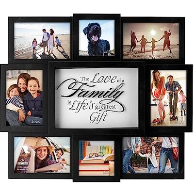Malden International Designs 8308-08 Bilderrahmen The Love of a Family (dt.: „Die Liebe Einer Familie“), 8 Optionen, 6 Fotos 10,2 x 15,2 cm und 2 Fotos x 10,2 x 10,2 cm, Schwarz Malden International Designs 8308-08 Bilderrahmen The Love of a Family (dt.: „Die Liebe Einer Familie“), 8 Optionen, 6 Fotos 10,2 x 15,2 cm und 2 Fotos x 10,2 x 10,2 cm, Schwarz