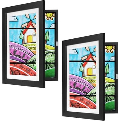 EUGAD Bilderrahmen kinderzeichnungen A4, 2er set, Schwarz, Schwarz, 2cm Tiefe,MDF, PS-Scheibe, Aufhängen&Hinstellen, DIY Geschenk, Wohn/Schlaf/Babyzimmer, Kinderzeichnungen, Shadow Box EUGAD Bilderrahmen kinderzeichnungen A4, 2er set, Schwarz, Schwarz, 2cm Tiefe,MDF, PS-Scheibe, Aufhängen&Hinstellen, DIY Geschenk, Wohn/Schlaf/Babyzimmer, Kinderzeichnungen, Shadow Box