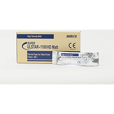 GIMA Durico Videodruckerpapier, Kompatibilität mit ULSTAR-110HD matt, Undurchsichtig, 110 mm x 20 m, 5 Rollen. GIMA Durico Videodruckerpapier, Kompatibilität mit ULSTAR-110HD matt, Undurchsichtig, 110 mm x 20 m, 5 Rollen.
