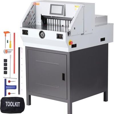 VEVOR Elektrischer Papierschneider Hebelschneider, 482,6 mm Max. Schnittbreite, 80 mm Max. Schnittstärke, Papierschneidemaschine, 800 Blatt Standard-Kopierpapier Papier Schneidegerät ±0,3 mm VEVOR Elektrischer Papierschneider Hebelschneider, 482,6 mm Max. Schnittbreite, 80 mm Max. Schnittstärke, Papierschneidemaschine, 800 Blatt Standard-Kopierpapier Papier Schneidegerät ±0,3 mm