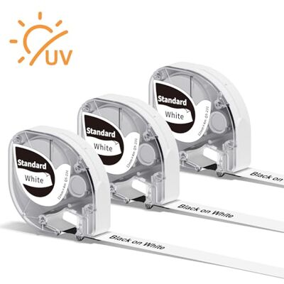 Phomemo 3x P12 Original Thermotransfer-Etiketten Schwarz auf Weiß 12mmx4m Q5-231 Haltbar Hitzebeständig Selbstklebend für P12/P12 Pro/LT12 Etikettendrucker & Kompatibel mit Dymo LetraTag Phomemo 3x P12 Original Thermotransfer-Etiketten Schwarz auf Weiß 12mmx4m Q5-231 Haltbar Hitzebeständig Selbstklebend für P12/P12 Pro/LT12 Etikettendrucker & Kompatibel mit Dymo LetraTag