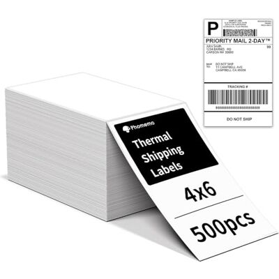 Phomemo Versandetiketten 4x6 Zoll (500 Stück) für DHL Etikettendrucker Thermopapier Etiketten Selbstklebend Kompatibel mit MUNBYN, ETIKEZ, Etikettendrucker, Wasserfest & BPA-frei, für DHL Phomemo Versandetiketten 4x6 Zoll (500 Stück) für DHL Etikettendrucker Thermopapier Etiketten Selbstklebend Kompatibel mit MUNBYN, ETIKEZ, Etikettendrucker, Wasserfest & BPA-frei, für DHL