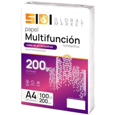 Sidi Global Market SIDI Extra-Weiß A4-Papier 200g DIN Druckerpapier für Kopierer und Mehrzweck Packung für Schule, Arbeit oder Privatgebrauch Sidi Global Market SIDI Extra-Weiß A4-Papier 200g DIN Druckerpapier für Kopierer und Mehrzweck Packung für Schule, Arbeit oder Privatgebrauch