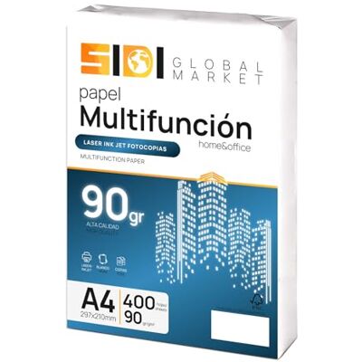 Sidi Global Market A4-Papier, 90 g, Druckerpapier, Packung für Schule, Arbeit oder Privatgebrauch, A4-Blätter für Kopierer und Mehrzweck, extra weiß – SIDI (400 h, 90 g) Sidi Global Market A4-Papier, 90 g, Druckerpapier, Packung für Schule, Arbeit oder Privatgebrauch, A4-Blätter für Kopierer und Mehrzweck, extra weiß – SIDI (400 h, 90 g)