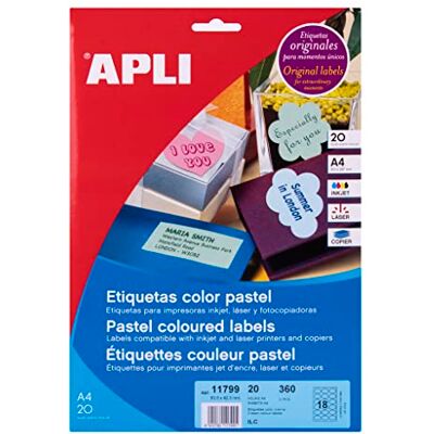 APLI 11799-360 Etiketten, oval, 63,5 x 42,3 mm, Laserdrucker, Kopierer, Tintenstrahldrucker APLI 11799-360 Etiketten, oval, 63,5 x 42,3 mm, Laserdrucker, Kopierer, Tintenstrahldrucker