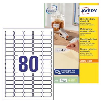 Avery 754870 Ersätze Etikette Kasten, 25 Blatt, 2000 Einheite Avery 754870 Ersätze Etikette Kasten, 25 Blatt, 2000 Einheite