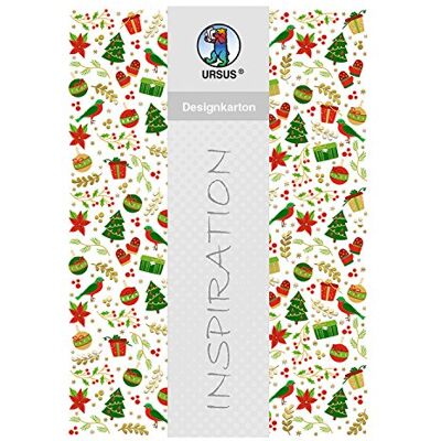 Ursus 62394604F Designkarton, Weihnachtliches Motiv, DIN A4, 5 Blatt, 200 g/qm, einseitig bedruckt, folienveredelt in gold, Motiv 04, ideal für weihnachtliche Bastelarbeiten Ursus 62394604F Designkarton, Weihnachtliches Motiv, DIN A4, 5 Blatt, 200 g/qm, einseitig bedruckt, folienveredelt in gold, Motiv 04, ideal für weihnachtliche Bastelarbeiten