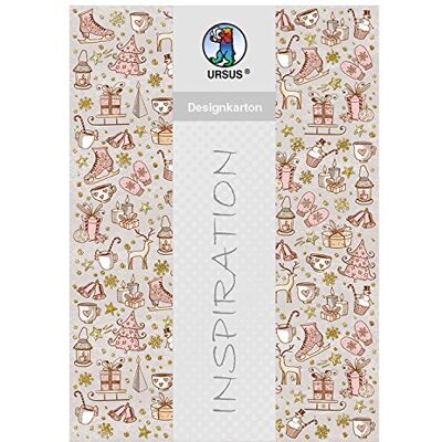 Ursus 62394602F Designkarton, Weihnachtliches Motiv, DIN A4, 5 Blatt, 200 g/qm, einseitig bedruckt, folienveredelt in gold, Motiv 02, ideal für weihnachtliche Bastelarbeiten Ursus 62394602F Designkarton, Weihnachtliches Motiv, DIN A4, 5 Blatt, 200 g/qm, einseitig bedruckt, folienveredelt in gold, Motiv 02, ideal für weihnachtliche Bastelarbeiten
