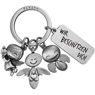 FABACH Schutzengel Schlüsselanhänger 3 Engel mit Gravur Auto Schlüsselanhänger Fahr vorsichtig aus Metall für Autofahrer Geschenk Glücksbringer Auto Führerschein Wir beschützen dich FABACH Schutzengel Schlüsselanhänger 3 Engel mit Gravur Auto Schlüsselanhänger Fahr vorsichtig aus Metall für Autofahrer Geschenk Glücksbringer Auto Führerschein Wir beschützen dich