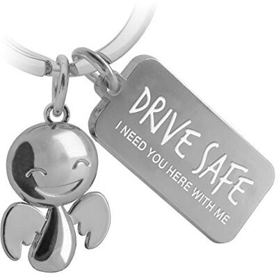 FABACH Schutzengel Schlüsselanhänger Happy mit Gravur Niedlicher Auto Schlüsselanhänger mit Botschaft aus Metall für Autofahrer Geschenk Glücksbringer Auto Führerschein Drive Safe FABACH Schutzengel Schlüsselanhänger Happy mit Gravur Niedlicher Auto Schlüsselanhänger mit Botschaft aus Metall für Autofahrer Geschenk Glücksbringer Auto Führerschein Drive Safe