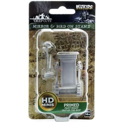 WizKids D&D WZK73367 Pathfinder Deep Cuts Wave 5 Unpainted Miniatures Mirror and Bird on Stand WizKids D&D WZK73367 Pathfinder Deep Cuts Wave 5 Unpainted Miniatures Mirror and Bird on Stand