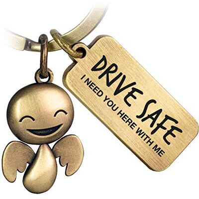 FABACH Schutzengel Schlüsselanhänger Happy mit Gravur Niedlicher Auto Schlüsselanhänger mit Botschaft aus Metall für Autofahrer Geschenk Glücksbringer Auto Führerschein Drive Safe FABACH Schutzengel Schlüsselanhänger Happy mit Gravur Niedlicher Auto Schlüsselanhänger mit Botschaft aus Metall für Autofahrer Geschenk Glücksbringer Auto Führerschein Drive Safe