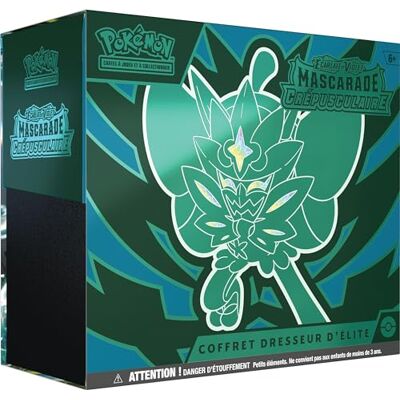 Pokémon TCG: Scharlachrote und Violette Elite-Trainer-Box – Dämmerungsmaskerade (1 vollständig illustrierte Promokarte von Ogerpon Türkis, 9 Booster-Packs und Premium-Spielzubehör) Pokémon TCG: Scharlachrote und Violette Elite-Trainer-Box – Dämmerungsmaskerade (1 vollständig illustrierte Promokarte von Ogerpon Türkis, 9 Booster-Packs und Premium-Spielzubehör)