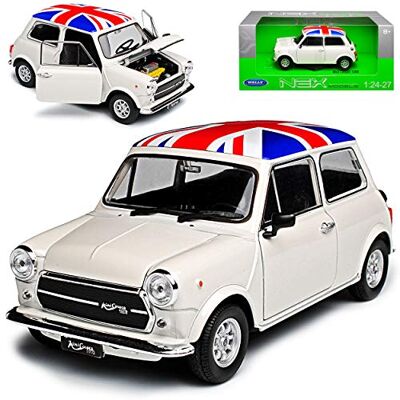 Welly Mini Cooper Ur Modell Weiss mit Flagge Union Jack Grossbritanien 1959-2000 1/24 Modell Auto Welly Mini Cooper Ur Modell Weiss mit Flagge Union Jack Grossbritanien 1959-2000 1/24 Modell Auto