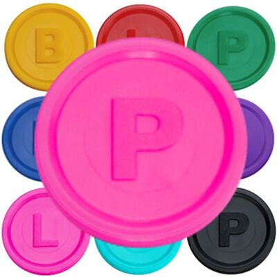 SCHWABMARKEN 500 Pfandmarken, Chips, Token Farbe Neon-Pink P SCHWABMARKEN 500 Pfandmarken, Chips, Token Farbe Neon-Pink P