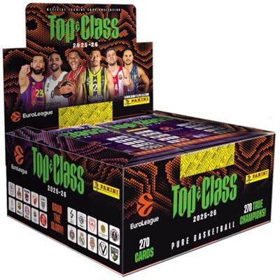Panini 2025-26 EuroLeague Top Class Official Card Collection (Box mit 24 Packs) Panini 2025-26 EuroLeague Top Class Official Card Collection (Box mit 24 Packs)