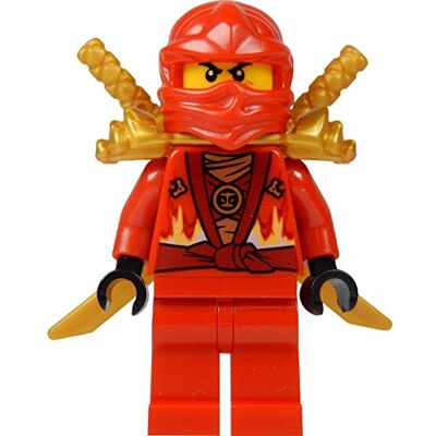 Lego Ninjago: Minifigur Kai (roter Ninja) mit Schulterrüstung und zwei Katanas (Schwerter) LIMITED EDITION 2015 Lego Ninjago: Minifigur Kai (roter Ninja) mit Schulterrüstung und zwei Katanas (Schwerter) LIMITED EDITION 2015