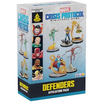 Asmodee , Marvel: Crisis Protocol – Defenders, Affiliation Pack, Tabletop Tactical miniatures game in the Marvel universe for 2 players, 90-120 minutes, strategy game for ages 14+, multilingual Asmodee , Marvel: Crisis Protocol – Defenders, Affiliation Pack, Tabletop Tactical miniatures game in the Marvel universe for 2 players, 90-120 minutes, strategy game for ages 14+, multilingual