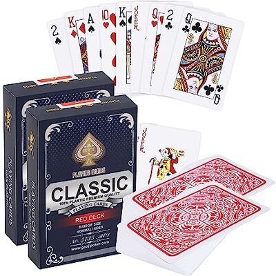 Generic Plastik Spielkarten Wasserfestes Kartenspiel Professionelle Qualität 100% Wasserdichter Kunststoff Luxus-Design Mit Klassischer Karte Deutsche Größe Skat & Poker 2X Rot Generic Plastik Spielkarten Wasserfestes Kartenspiel Professionelle Qualität 100% Wasserdichter Kunststoff Luxus-Design Mit Klassischer Karte Deutsche Größe Skat & Poker 2X Rot