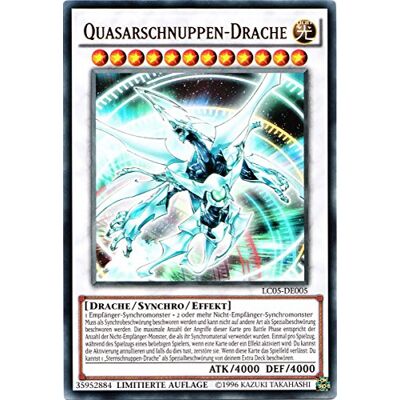Yu-Gi-Oh! Konami Quasarschnuppen-Drache Limitiert im Set mit original Gwindi Kartenschutzhülle, Fantasie Trading Card, 1 Stück Yu-Gi-Oh! Konami Quasarschnuppen-Drache Limitiert im Set mit original Gwindi Kartenschutzhülle, Fantasie Trading Card, 1 Stück