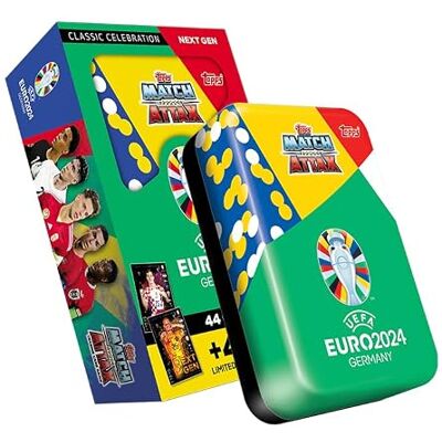 Topps Official Euro 2024 Match Attax Mega Tin 2 Next Gen enthält 44 Euro 2024 Match Attax Karten Plus 4 Exklusive Next Gen Limited Edition Karten! Topps Official Euro 2024 Match Attax Mega Tin 2 Next Gen enthält 44 Euro 2024 Match Attax Karten Plus 4 Exklusive Next Gen Limited Edition Karten!