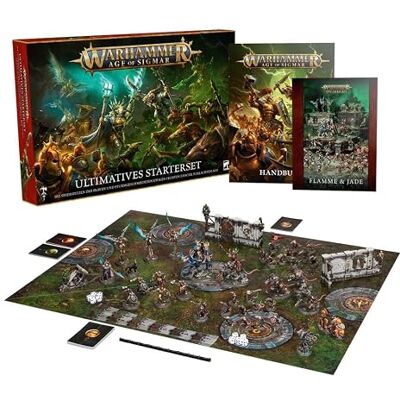 Games Workshop Warhammer Age of Sigmar: Ultimate Starter Set – Ultimatives Einsteigerset mit Miniaturen, Regeln & Spielmaterial – Zwei vollständige Armeen: Stormcast Eternals & Kruleboyz – Deutsche Version Games Workshop Warhammer Age of Sigmar: Ultimate Starter Set – Ultimatives Einsteigerset mit Miniaturen, Regeln & Spielmaterial – Zwei vollständige Armeen: Stormcast Eternals & Kruleboyz – Deutsche Version