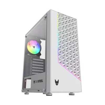 Oversteel Iridium Gaming PC Gehäuse Kompatibel mit ATX, Micro ATX und ITX Boards, 120mm A-RGB Lüfter, Mesh Front, 2 Staubfilter, gehärtetes Seitenglas, USB 3.0, Weiß Oversteel Iridium Gaming PC Gehäuse Kompatibel mit ATX, Micro ATX und ITX Boards, 120mm A-RGB Lüfter, Mesh Front, 2 Staubfilter, gehärtetes Seitenglas, USB 3.0, Weiß