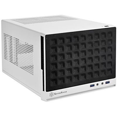 Silverstone SST-SG13WB Sugo Mini-ITX kompaktes Cube Gehäuse, Mesh-Frontblende, schwarz-weiss Silverstone SST-SG13WB Sugo Mini-ITX kompaktes Cube Gehäuse, Mesh-Frontblende, schwarz-weiss
