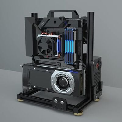 egowz PC Creative Assembly Frame Test Bench, Open Air Frame Case, DIY Computer Motherboard Case Rack, ITX ATX MATX/EATX Open Aluminum Frame Chassis (MATX) egowz PC Creative Assembly Frame Test Bench, Open Air Frame Case, DIY Computer Motherboard Case Rack, ITX ATX MATX/EATX Open Aluminum Frame Chassis (MATX)