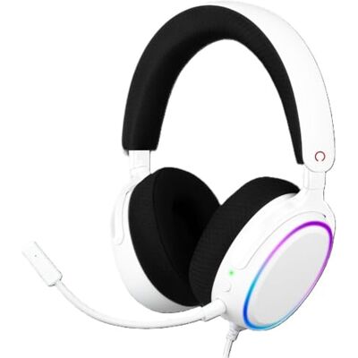 Konix Nexus Kabelgebundenes Over-Ear Gaming Headset für PC 40 mm Lautsprecher Mikrofon USB-A Anschluss 1,8 m Kabel RGB Beleuchtung Weiß Konix Nexus Kabelgebundenes Over-Ear Gaming Headset für PC 40 mm Lautsprecher Mikrofon USB-A Anschluss 1,8 m Kabel RGB Beleuchtung Weiß