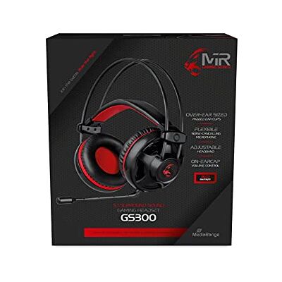 MediaRange MRGS300 Gaming 5.1 Surround Headset mit Kabel schwarz/rot einheitlich MediaRange MRGS300 Gaming 5.1 Surround Headset mit Kabel schwarz/rot einheitlich