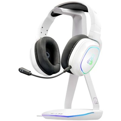 THE G-LAB K-Stand Hydrogen Headset-Ständer Gaming RGB Hub USB-C RGB 7 Farben, Ein/Aus-Schalter, 2x USB + USB-C, Rutschfeste Basis, Universal, Weiß, Kompatibel PC/PS4/PS5/Xbox THE G-LAB K-Stand Hydrogen Headset-Ständer Gaming RGB Hub USB-C RGB 7 Farben, Ein/Aus-Schalter, 2x USB + USB-C, Rutschfeste Basis, Universal, Weiß, Kompatibel PC/PS4/PS5/Xbox