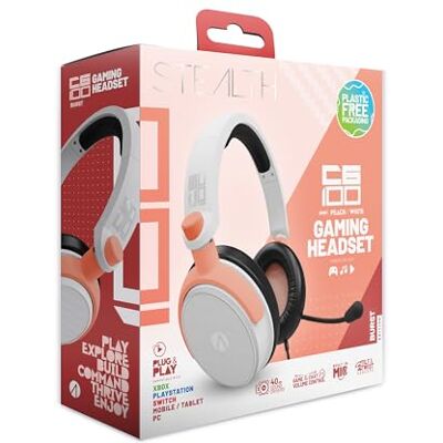 Nintendo Stealth C6-100 Gaming Headset Burst Pfirsich & Weiß, Multiplattform-kompatibel mit Xbox, PS, Switch, PC, Handy und Tablet Nintendo Stealth C6-100 Gaming Headset Burst Pfirsich & Weiß, Multiplattform-kompatibel mit Xbox, PS, Switch, PC, Handy und Tablet
