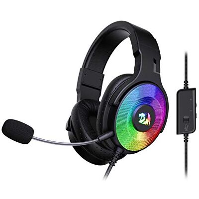 Redragon H350 RGB Gaming Headset Kabel 50mm Schwarz kabelgebundenes Gaming Headset dynamische RGB Stereo Surround 50mm Treiber abnehmbares Mikrofon Redragon H350 RGB Gaming Headset Kabel 50mm Schwarz kabelgebundenes Gaming Headset dynamische RGB Stereo Surround 50mm Treiber abnehmbares Mikrofon