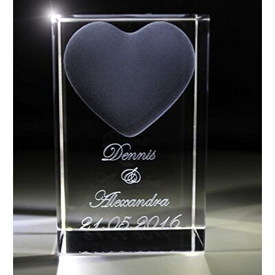 VIP-LASER 3D Glas Herz mit Wunschtext ohne LED Leuchtsockel & Gravur Personalisiertes Geschenk graviert für Frauen und Männer Geschenkidee zu Weihnachten, Valentinstag, Geburtstag, Jahrestag VIP-LASER 3D Glas Herz mit Wunschtext ohne LED Leuchtsockel & Gravur Personalisiertes Geschenk graviert für Frauen und Männer Geschenkidee zu Weihnachten, Valentinstag, Geburtstag, Jahrestag