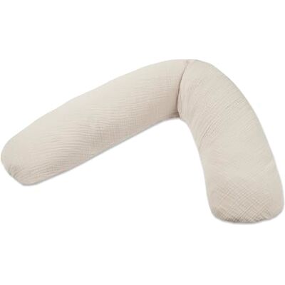 Theraline Stillkissen & Schwangerschaftskissen Dodo Pillow Premium 180cm inkl. Bezug aus Musselin (100% Baumwolle) Leise und feine Perlen, schadstoffgeprüft, maschinenwaschbar Sandbeige Theraline Stillkissen & Schwangerschaftskissen Dodo Pillow Premium 180cm inkl. Bezug aus Musselin (100% Baumwolle) Leise und feine Perlen, schadstoffgeprüft, maschinenwaschbar Sandbeige