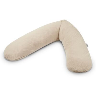Theraline Das Original Schwangerschaftskissen & Stillkissen 190cm – Seitenschläferkissen Stillkissen Perlen – inkl Stillkissenbezug Sandbeige Musselin Theraline Das Original Schwangerschaftskissen & Stillkissen 190cm – Seitenschläferkissen Stillkissen Perlen – inkl Stillkissenbezug Sandbeige Musselin