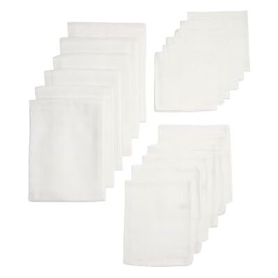 MEYCO 458000 Starter-Set 18-teilig, Stoff-Musselin-Mull Hydrophile 6X Windel, Spuktuch, Waschhandschuh 100% Baumwolle Weiß MEYCO 458000 Starter-Set 18-teilig, Stoff-Musselin-Mull Hydrophile 6X Windel, Spuktuch, Waschhandschuh 100% Baumwolle Weiß