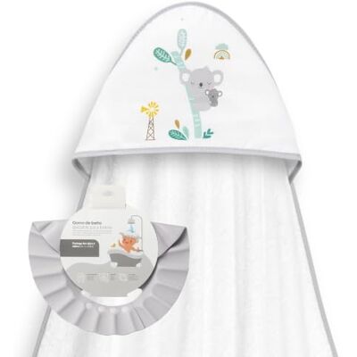 Interbaby Baby-Badecape + verstellbare Badekappe, Koala-Farm-Print Interbaby Baby-Badecape + verstellbare Badekappe, Koala-Farm-Print