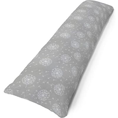Amilian Seitenschläferkissen inkl. Füllung und 100% Baumwolle Bezug: 150cm x 40cm, Lagerungskissen Erwachsene Pusteblume Grau Amilian Seitenschläferkissen inkl. Füllung und 100% Baumwolle Bezug: 150cm x 40cm, Lagerungskissen Erwachsene Pusteblume Grau